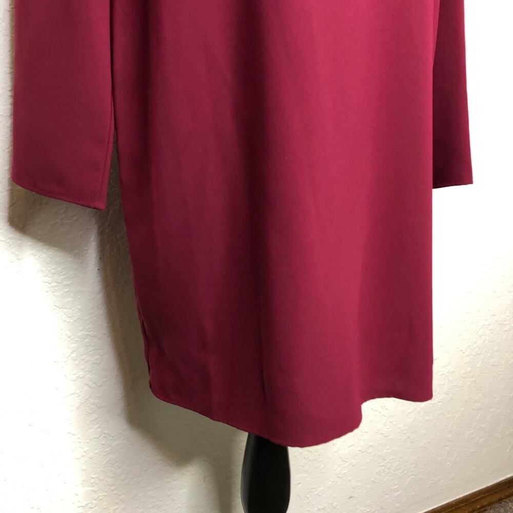 Amanda Uprichard maroon wine v neck shift dress size Medium - Picture 3 of 12
